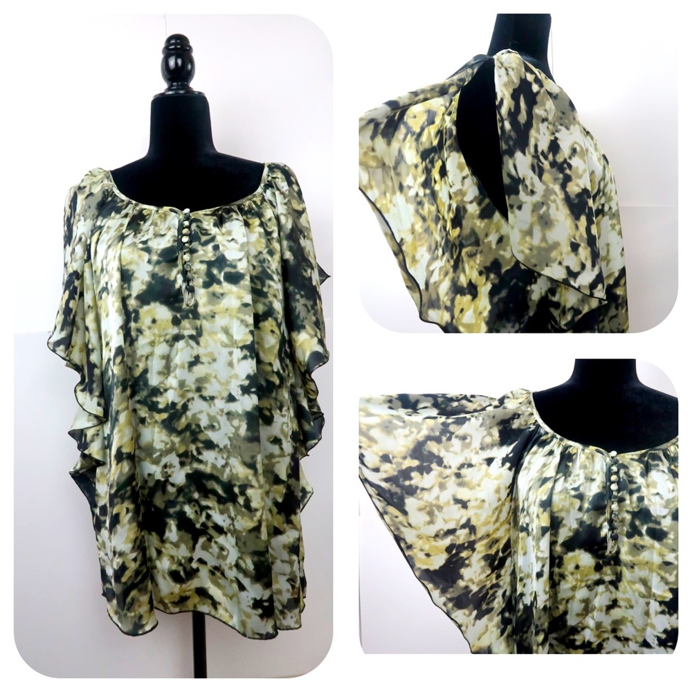 Daniel Rainn Women’s Satin polyester Blouse Top L